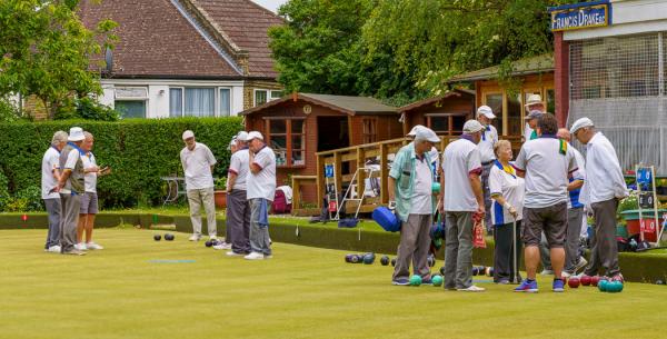 Francis Drake Bowls Club, Hilly Fields, Brockley, SE4 1QE. 2022 v Southwark Sports