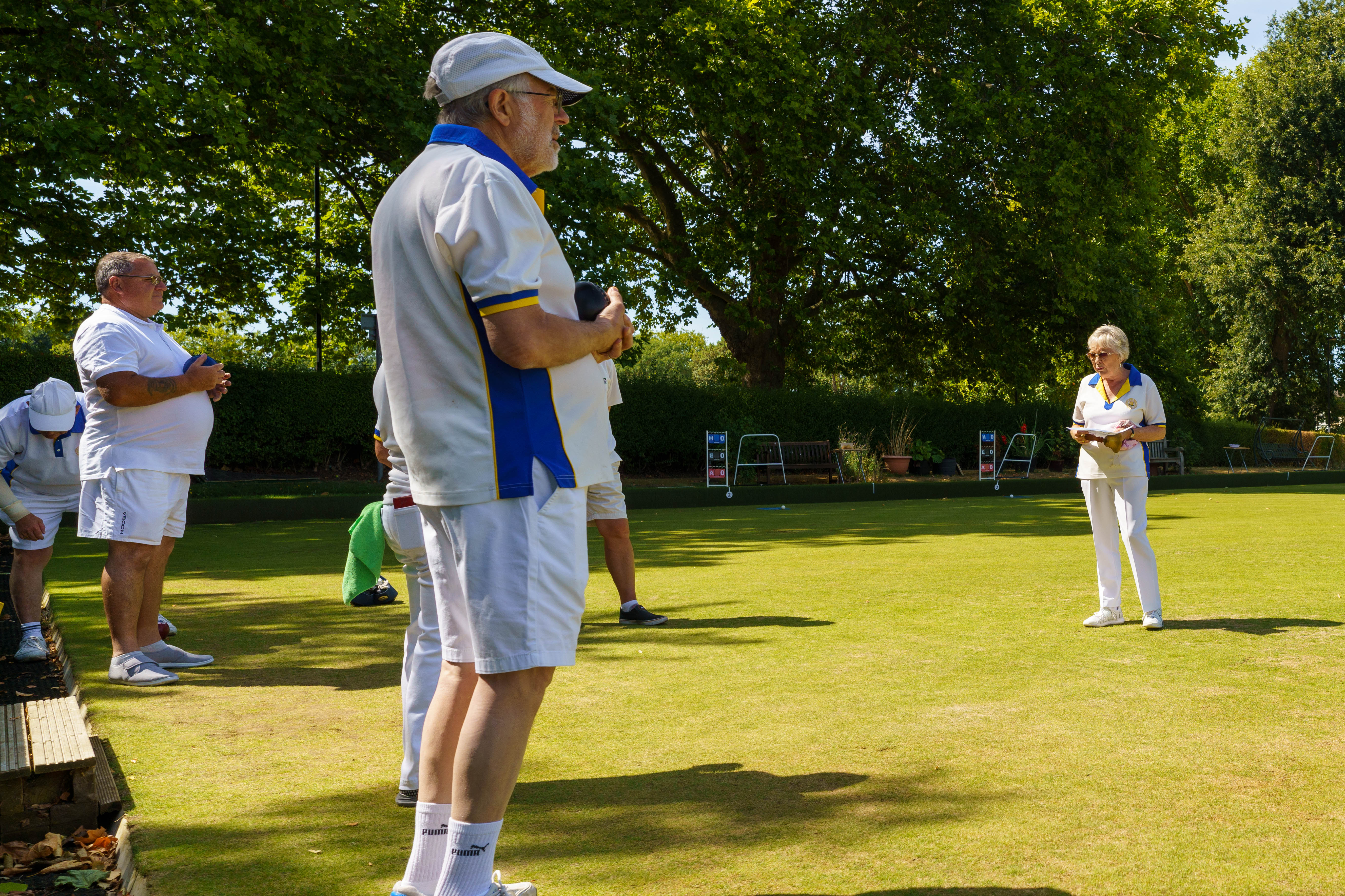 Francis Drake Bowls Club, Hilly Fields, Brockley, SE4 1QE. President Jill addresses the club