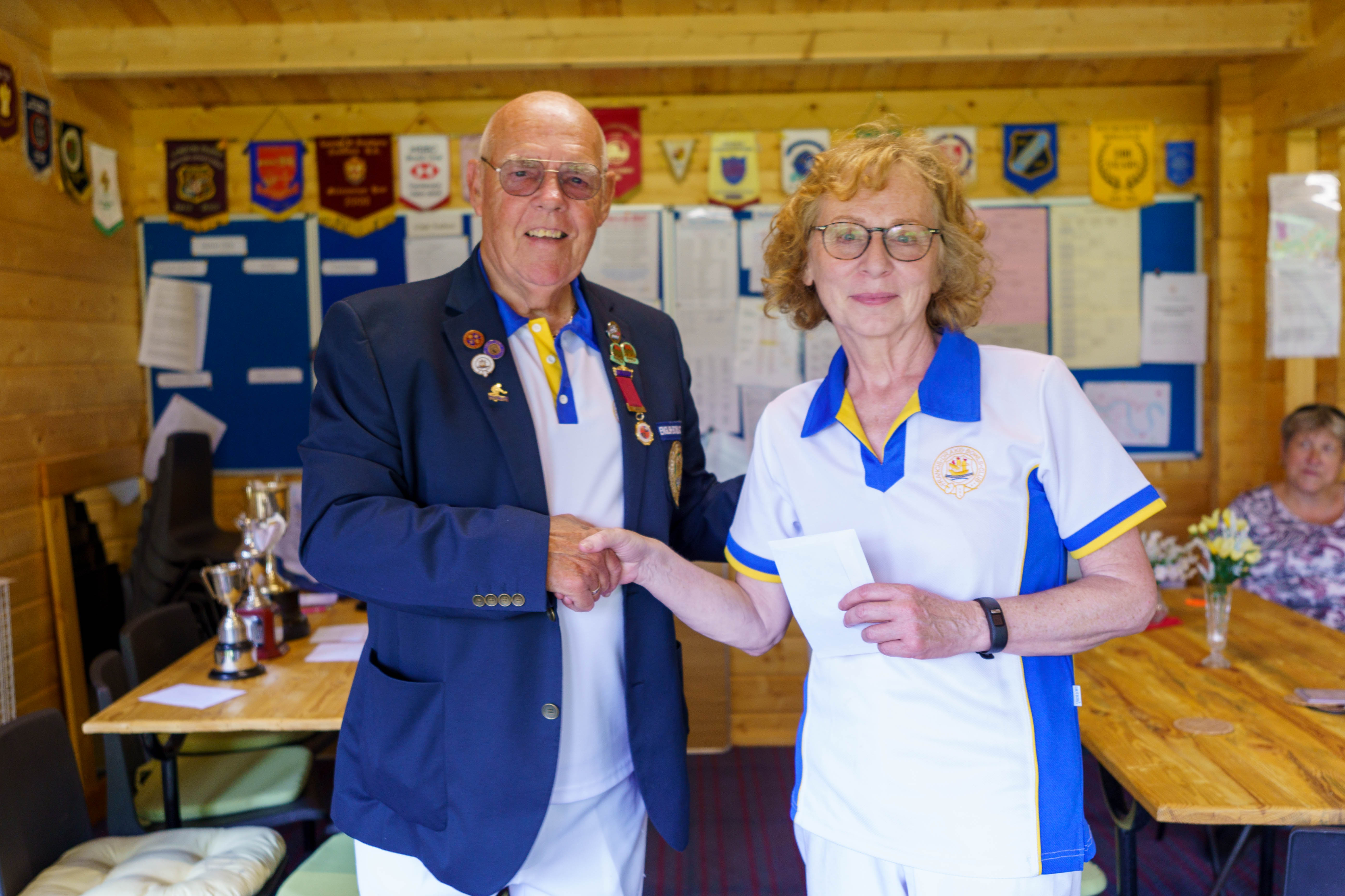 Francis Drake Bowls Club, Hilly Fields, Brockley, SE4 1QE. Gardiners Cup, 
2nd: new bowler Yvonne Mavin.