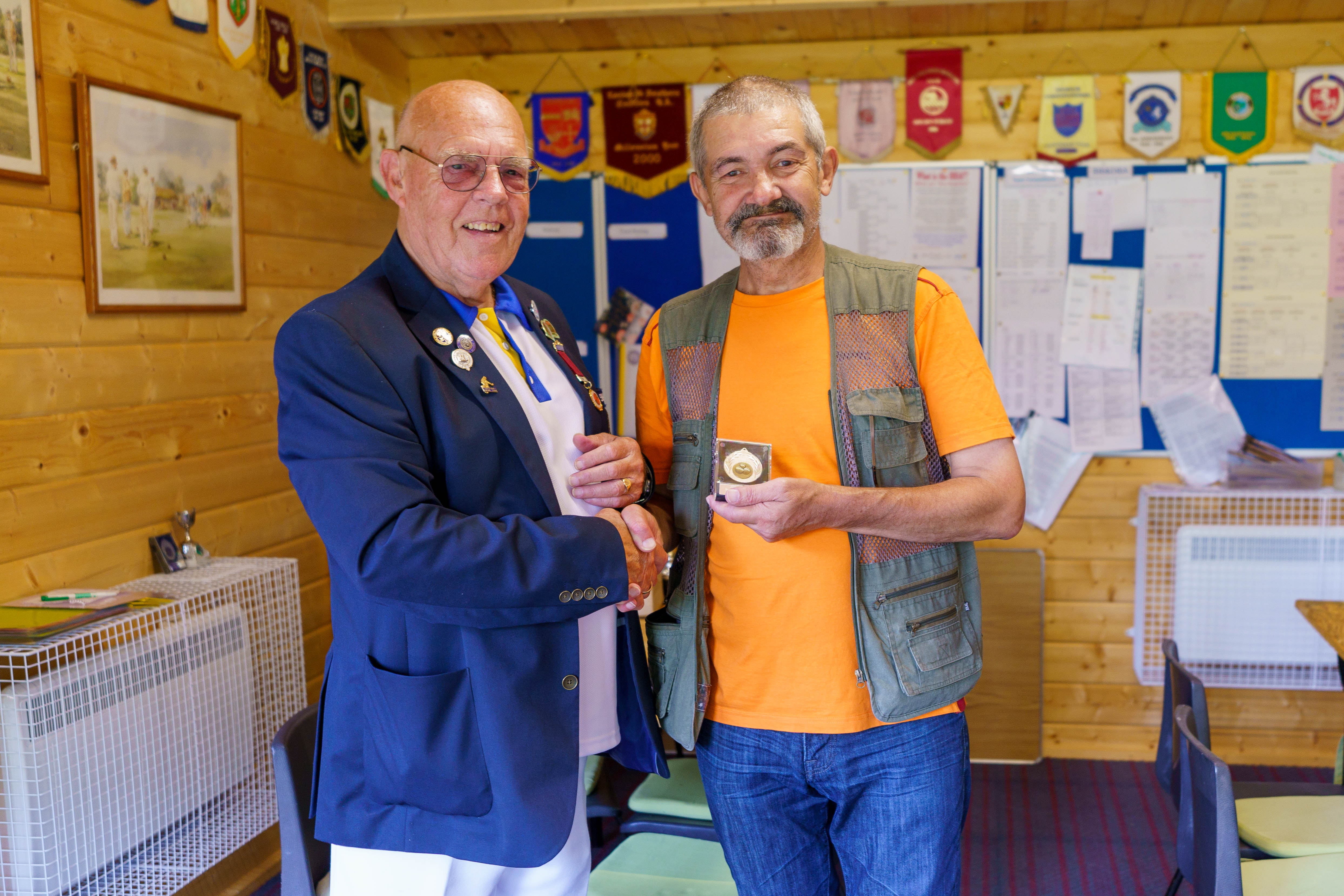 Francis Drake Bowls Club, Hilly Fields, Brockley, SE4 1QE. Most improved player award to Mark Gingell