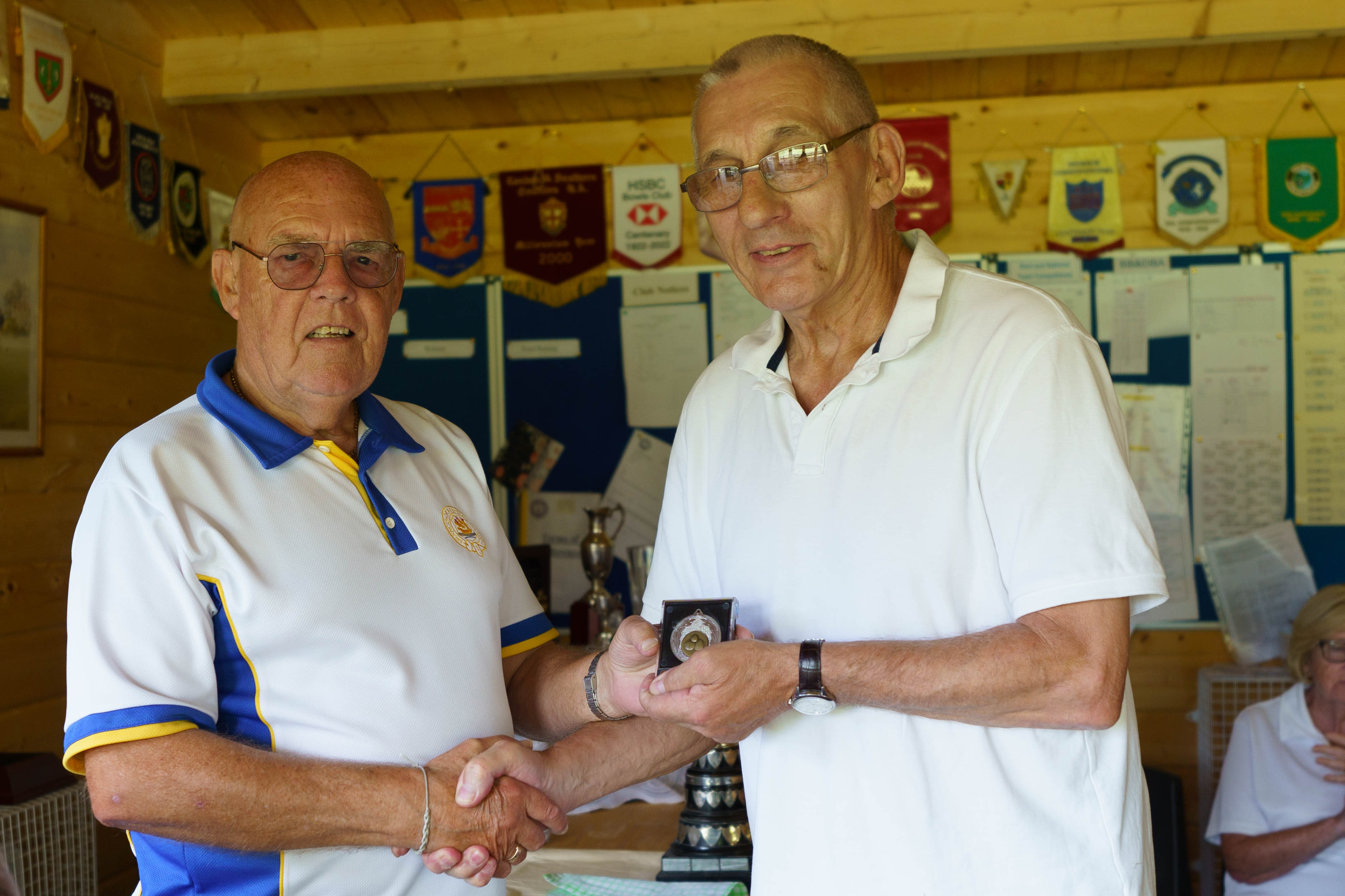 Francis Drake Bowls Club, Hilly Fields, Brockley, SE4 1QE. Award for greatly improved club bowler Joe Grabarek