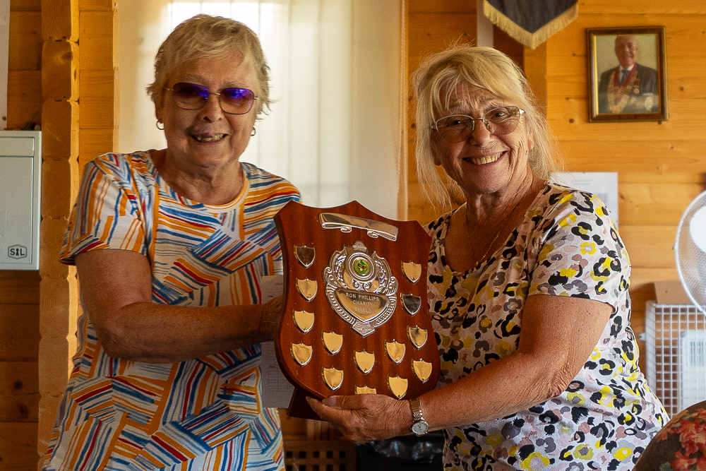 Francis Drake Bowls Club, Hilly Fields, Brockley, SE4 1QE. Charity Shield winner: Sue Hastings (R)