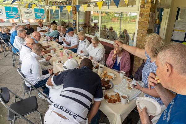 Francis Drake Bowls Club, Hilly Fields, Brockley, SE4 1QE. Members had also contributed a range of raffle prizes and all proceeds went into the Alzheimer's tin!